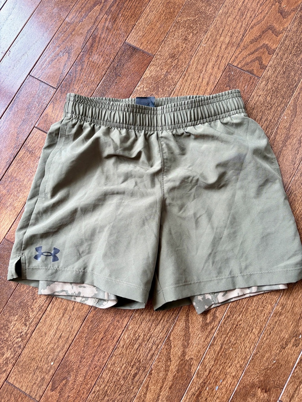 Under Armour Olive Green Elastic-Waist Athletic Shorts
